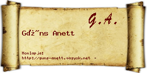 Güns Anett névjegykártya